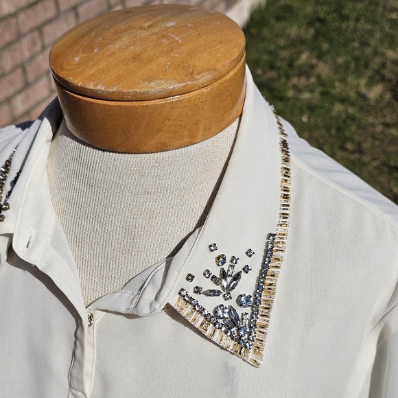 Ted Baker flowy white beaded blouse - Picture 6 of 9